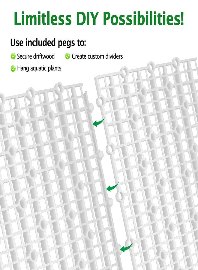Hygger CO2 12pcs Aquarium Fish Tank Divider Filter Bottom with Bracket, Plastic Egg Crate Grid (11.6X5.7inch) for Fish Tank Separation, Bottom Filtration & DIY Aquascaping (White, 72 Brackets) - Image 5